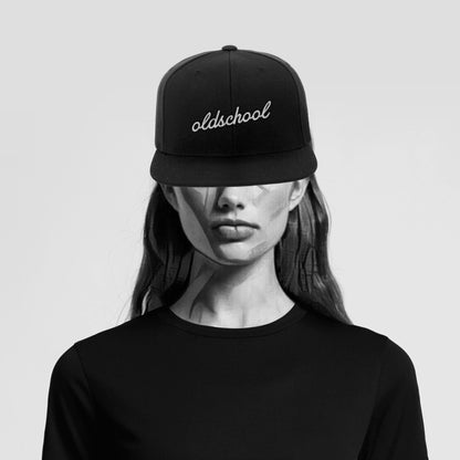 Oldschool Black Snapback Cap