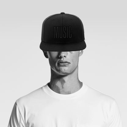 Music Black Snapback Cap